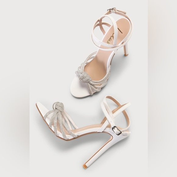 LULUS | Noranie Rhinestone Knot Heel Size 8 - Picture 2 of 7